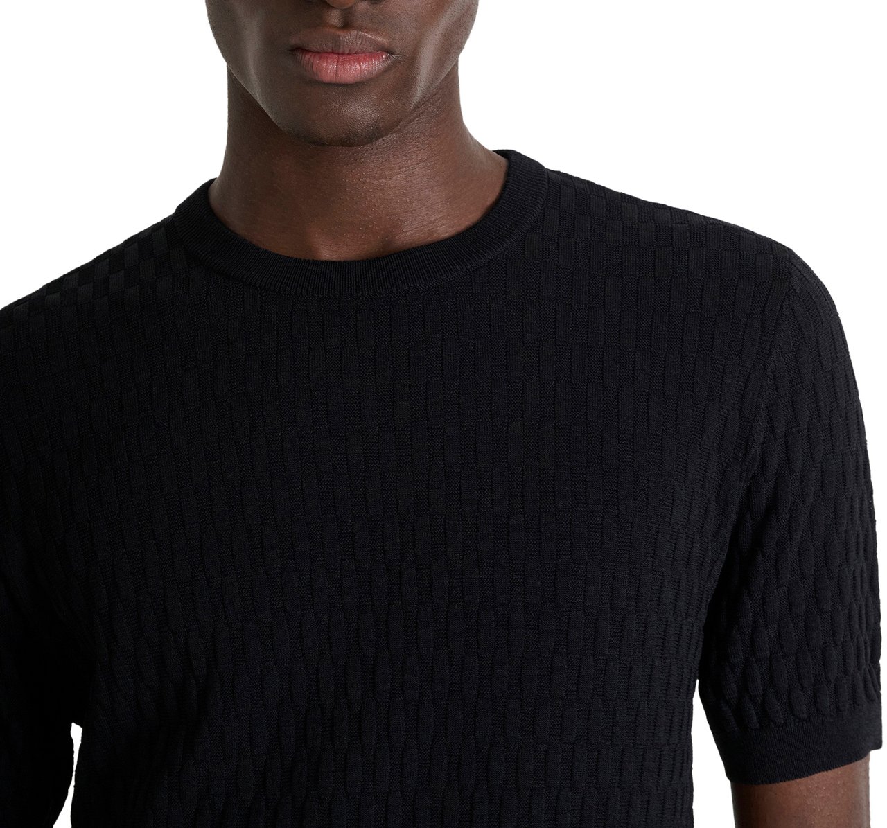 Antony Morato SWEATER ROUND COLLAR SHORT SLEEVES SLIM FIT Zwart