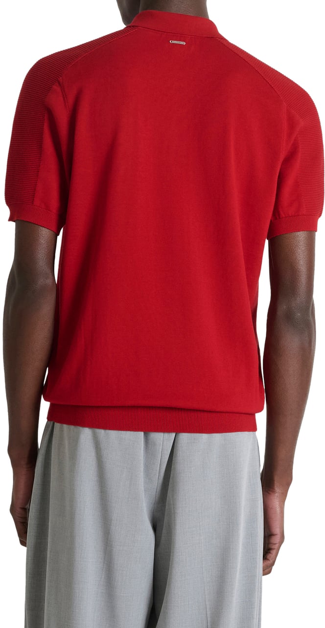 Antony Morato SWEATER POLO WITH BUTTON SHORT SLEEVES REGULAR FIT Rood