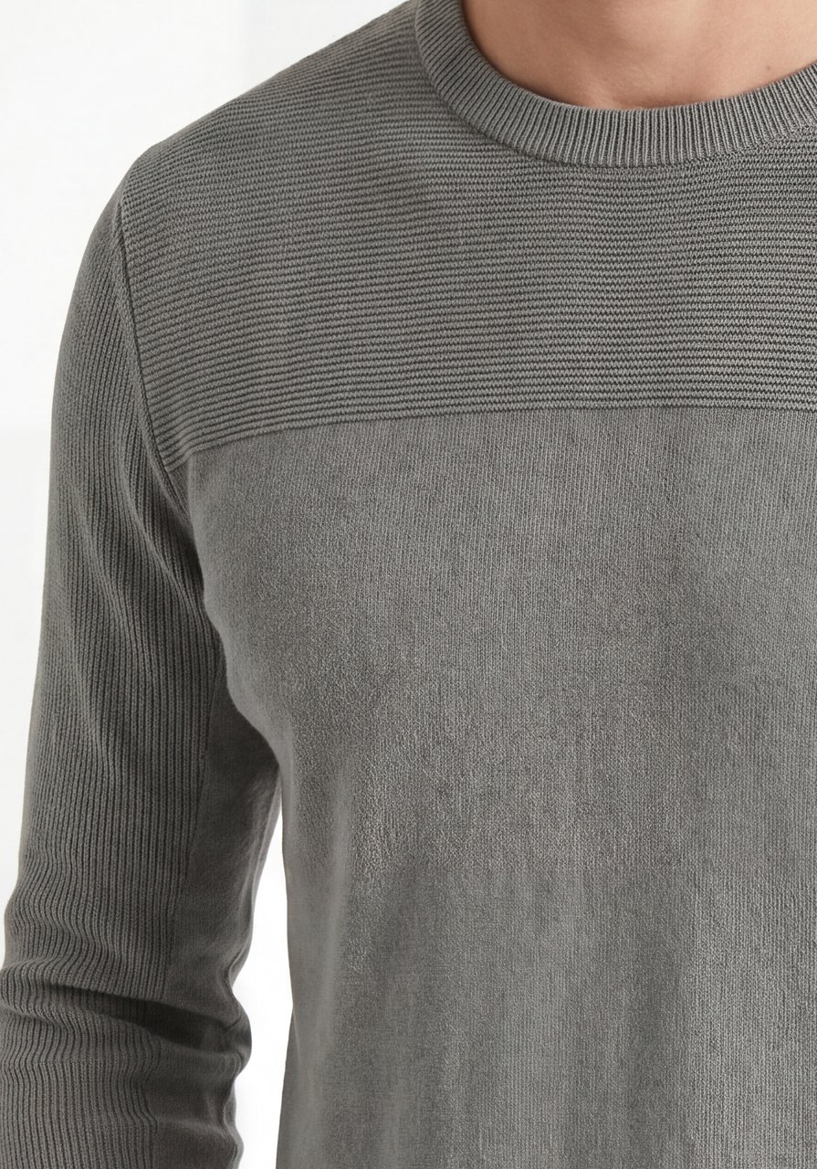 Antony Morato SWEATER ROUND COLLAR LONG SLEEVES REGULAR FIT WITH RUBBER PATCH ON CHEST Groen