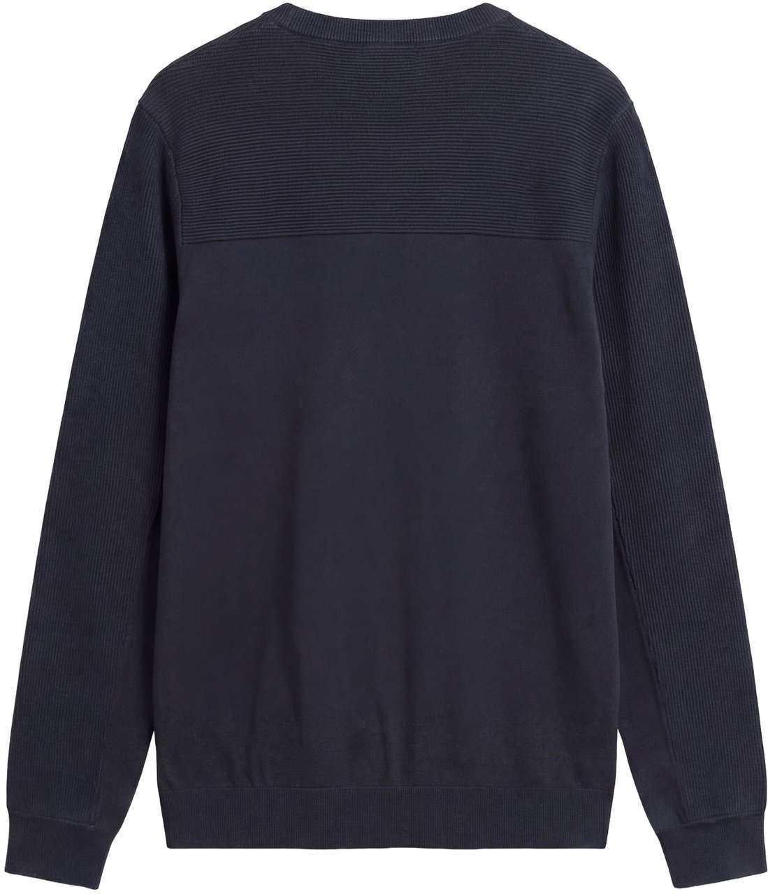 Antony Morato SWEATER ROUND COLLAR LONG SLEEVES REGULAR FIT WITH RUBBER PATCH ON CHEST Blauw