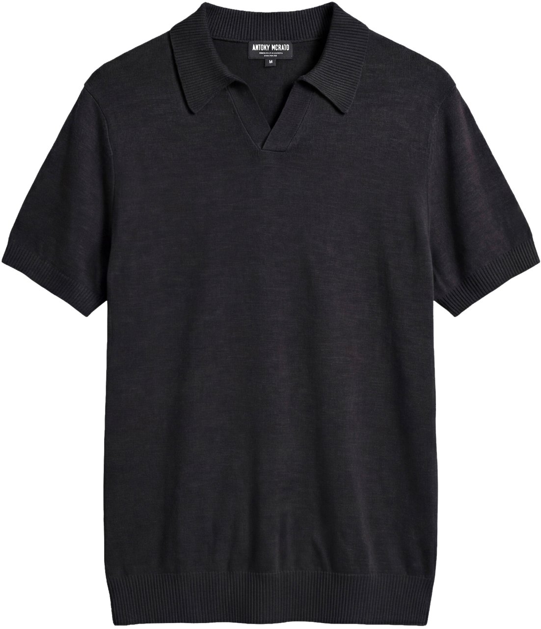 Antony Morato SWEATER POLO WITHOUT BUTTON SHORT SLEEVES SLIM FIT SUPER SOFT YARN Zwart