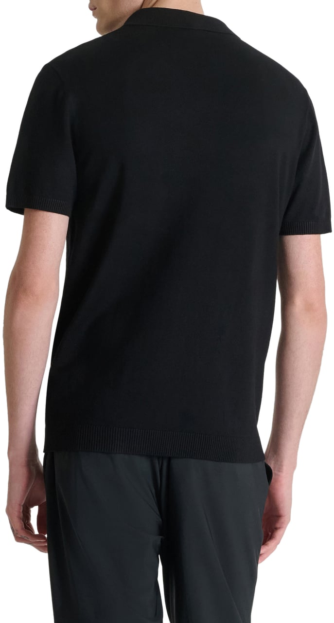 Antony Morato SWEATER POLO WITHOUT BUTTON SHORT SLEEVES SLIM FIT SUPER SOFT YARN Zwart