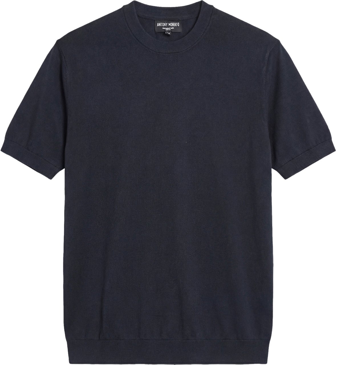 Antony Morato SWEATER ROUND COLLAR SHORT SLEEVES REGULAR FIT SUPER SOFT YARN Blauw