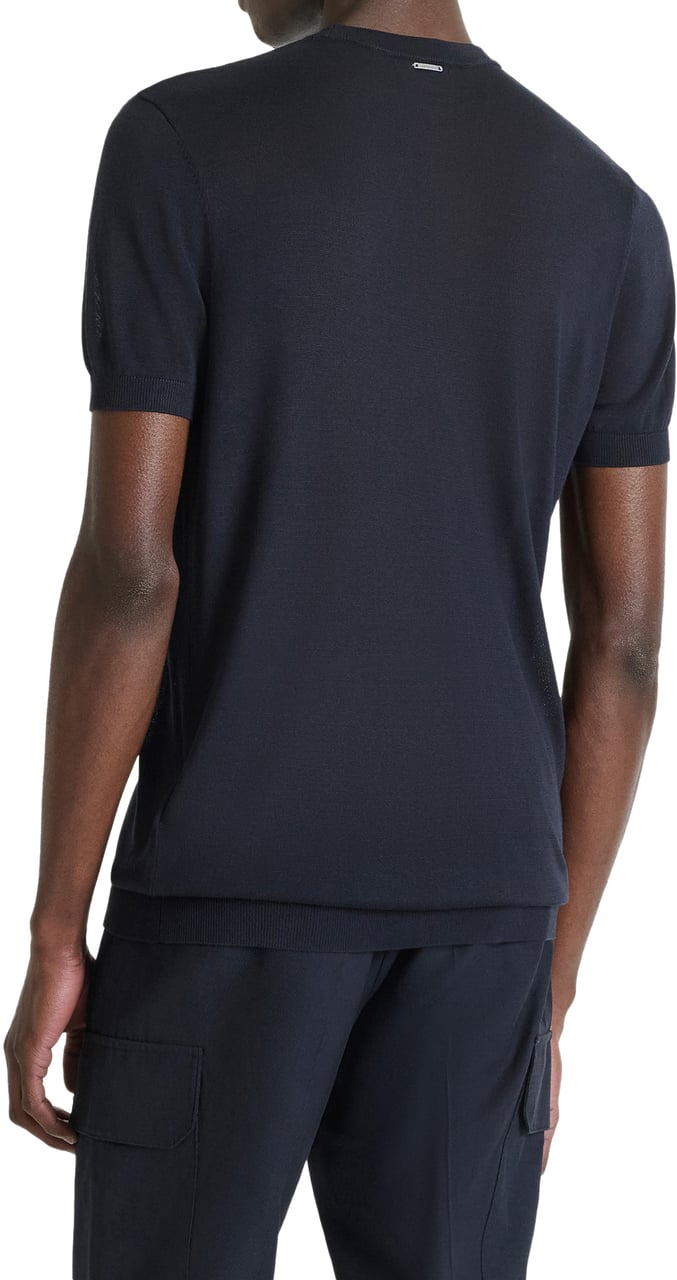 Antony Morato SWEATER ROUND COLLAR SHORT SLEEVES REGULAR FIT SUPER SOFT YARN Blauw