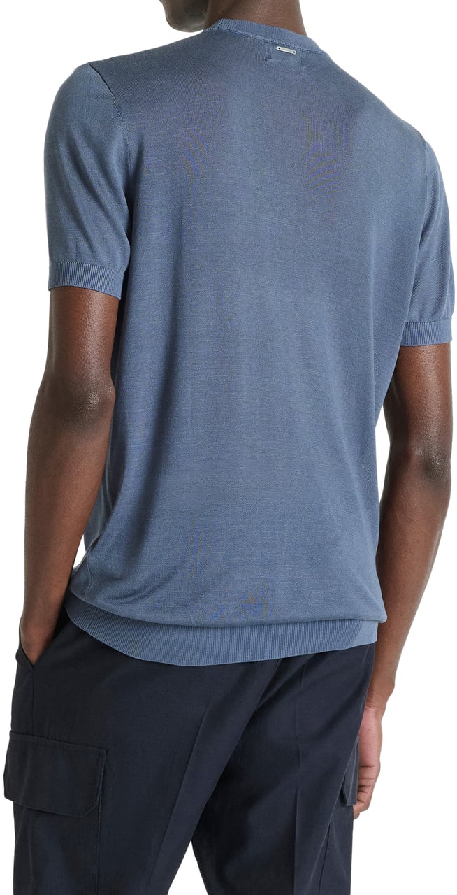 Antony Morato SWEATER ROUND COLLAR SHORT SLEEVES REGULAR FIT SUPER SOFT YARN Blauw
