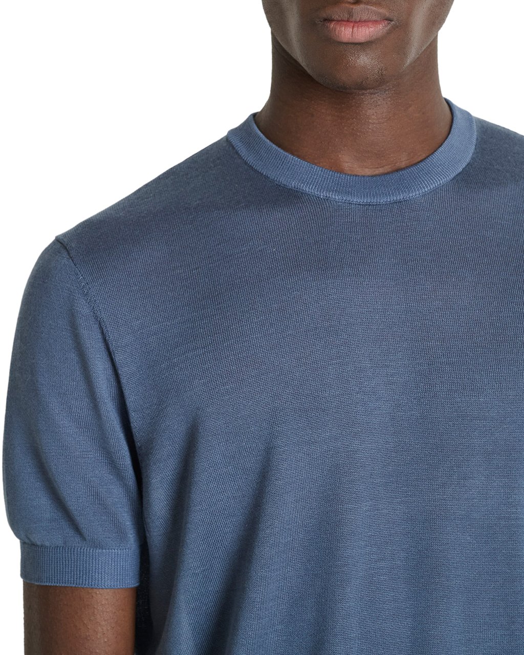 Antony Morato SWEATER ROUND COLLAR SHORT SLEEVES REGULAR FIT SUPER SOFT YARN Blauw