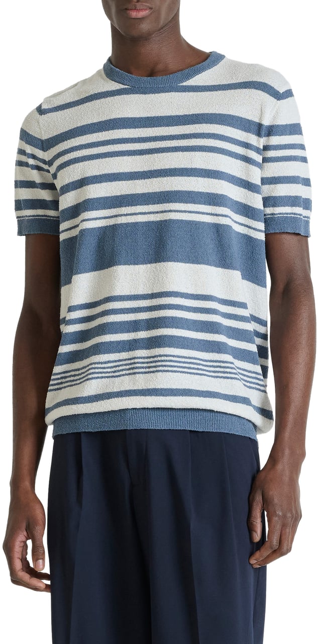 Antony Morato SWEATER ROUND COLLAR SHORT SLEEVES REGULAR FIT SOFT YARN Blauw