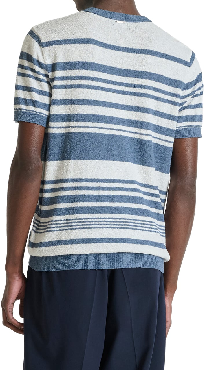 Antony Morato SWEATER ROUND COLLAR SHORT SLEEVES REGULAR FIT SOFT YARN Blauw