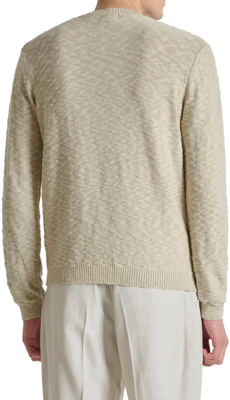 Antony Morato SWEATER ROUND COLLAR LONG SLEEVES REGULAR FIT IN COTTON SOFT YARN 3D KNITSTITCH Beige