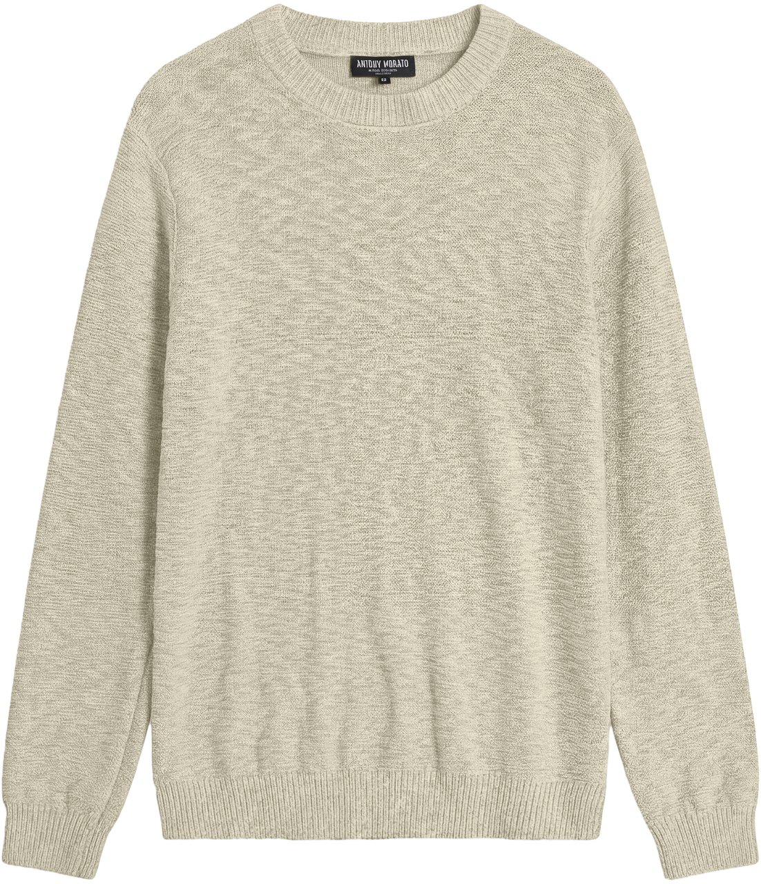 Antony Morato SWEATER ROUND COLLAR LONG SLEEVES REGULAR FIT IN COTTON SOFT YARN 3D KNITSTITCH Beige