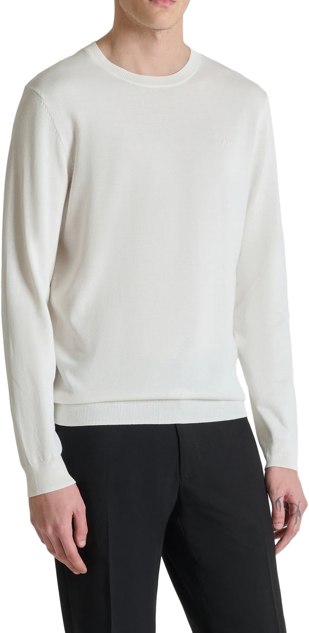 Antony Morato SWEATER REGULAR FIT SOFT YARN WITH FOAM LOGO PRINT Beige