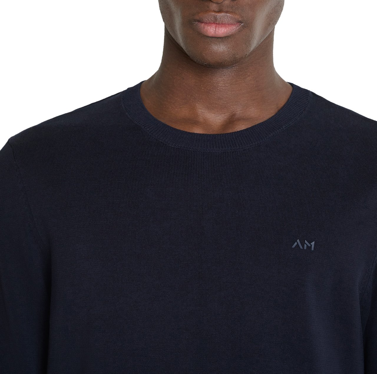 Antony Morato SWEATER REGULAR FIT SOFT YARN WITH FOAM LOGO PRINT Blauw