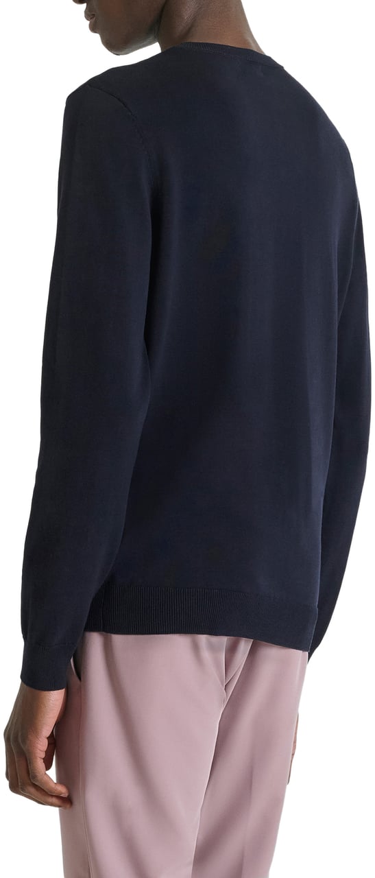 Antony Morato SWEATER REGULAR FIT SOFT YARN WITH FOAM LOGO PRINT Blauw