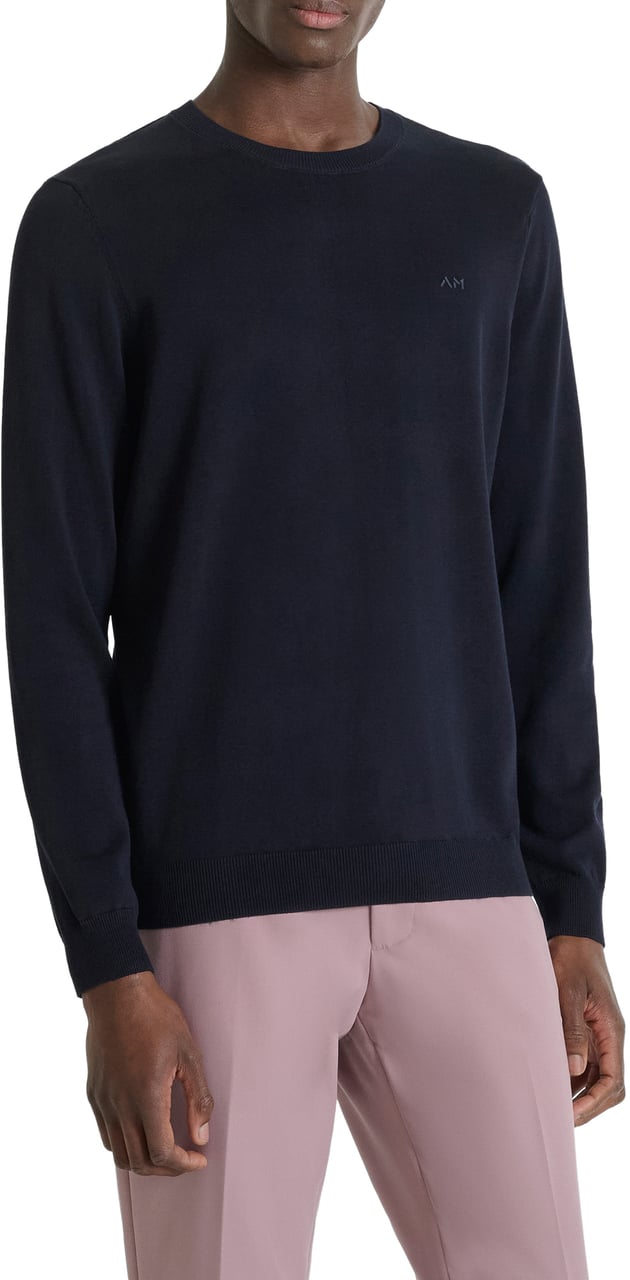 Antony Morato SWEATER REGULAR FIT SOFT YARN WITH FOAM LOGO PRINT Blauw