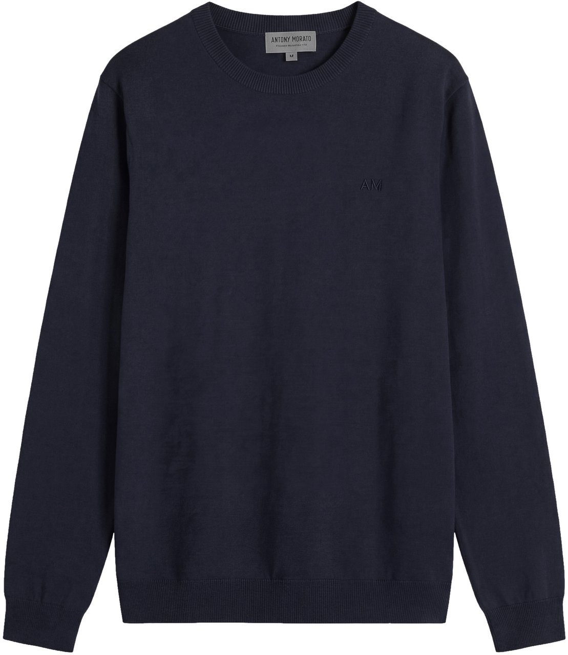 Antony Morato SWEATER REGULAR FIT SOFT YARN WITH FOAM LOGO PRINT Blauw