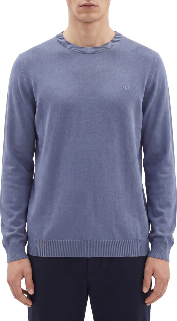 Antony Morato SWEATER REGULAR FIT SOFT YARN WITH FOAM LOGO PRINT Blauw