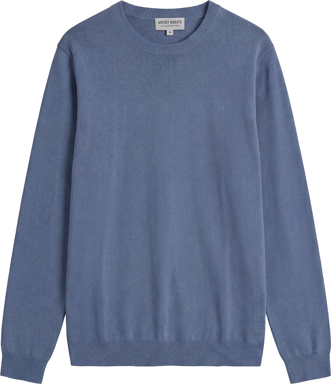Antony Morato SWEATER REGULAR FIT SOFT YARN WITH FOAM LOGO PRINT Blauw
