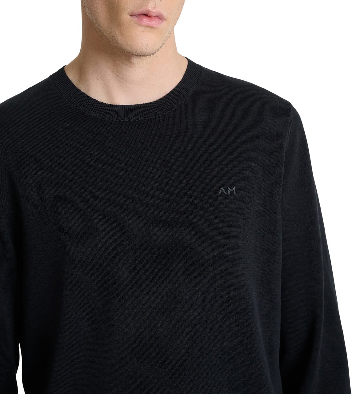Antony Morato SWEATER REGULAR FIT SOFT YARN WITH FOAM LOGO PRINT Zwart