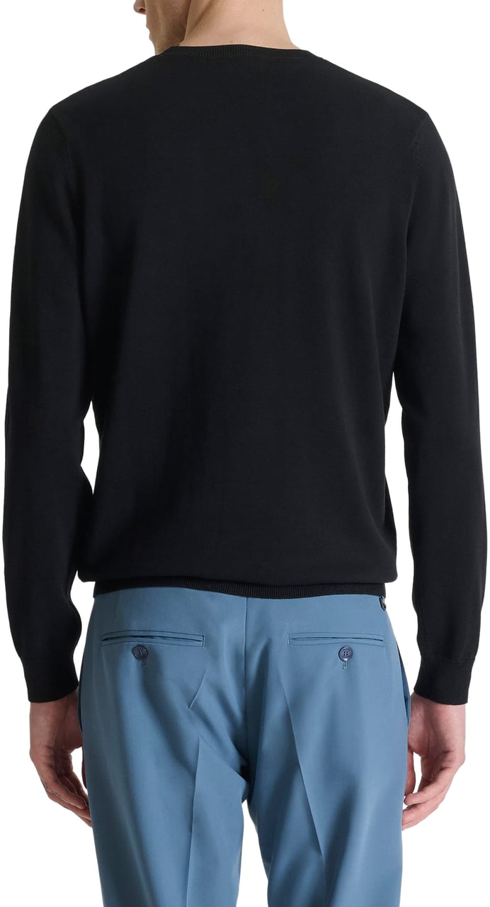 Antony Morato SWEATER REGULAR FIT SOFT YARN WITH FOAM LOGO PRINT Zwart