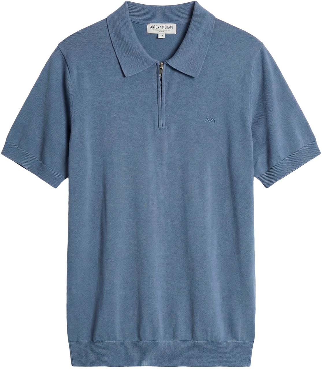 Antony Morato SWEATER REGULAR FIT SOFT YARN WITH LOGOED  BADGE Blauw