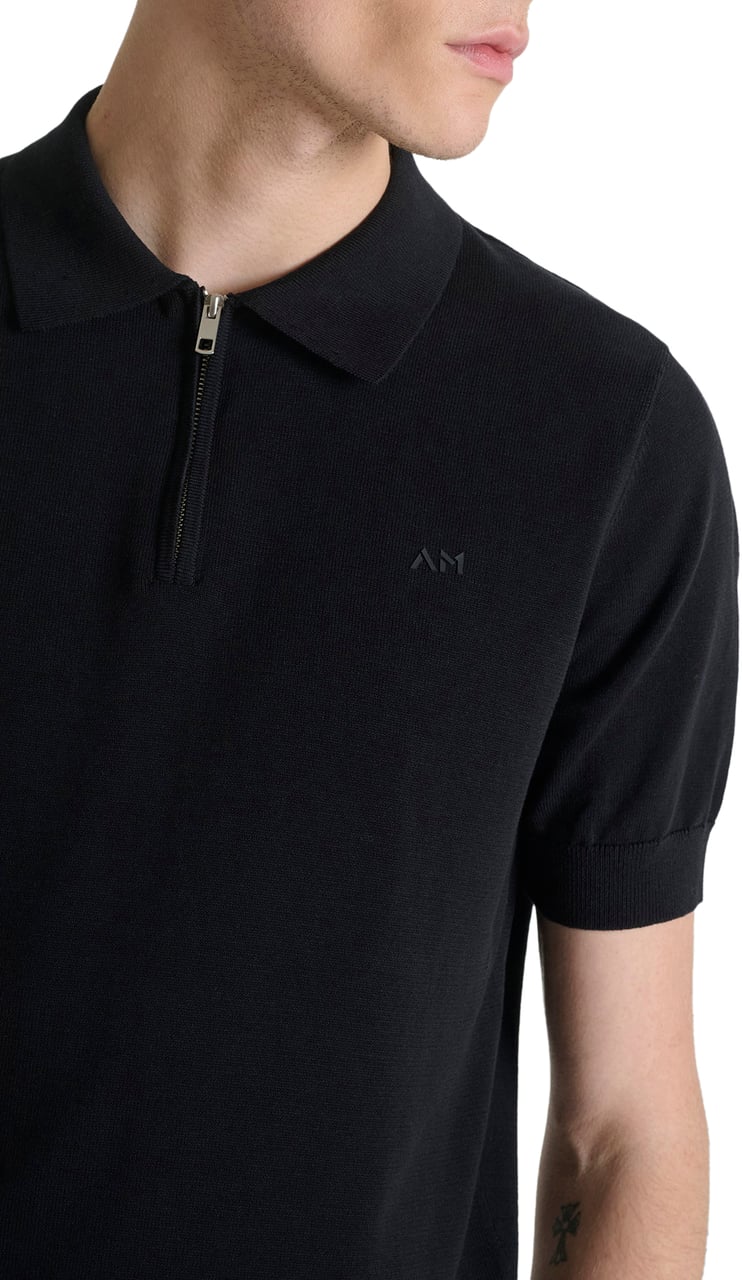 Antony Morato SWEATER REGULAR FIT SOFT YARN WITH LOGOED BADGE Zwart