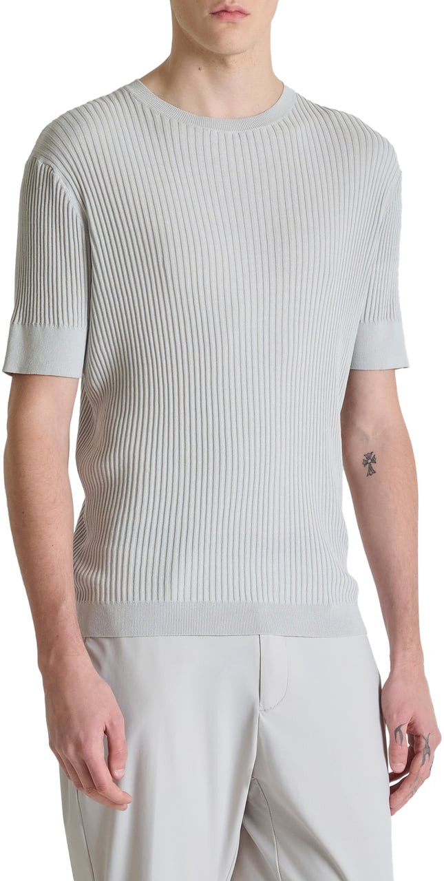 Antony Morato SWEATER ROUND COLLAR SHORT SLEEVES SLIM FIT Wit