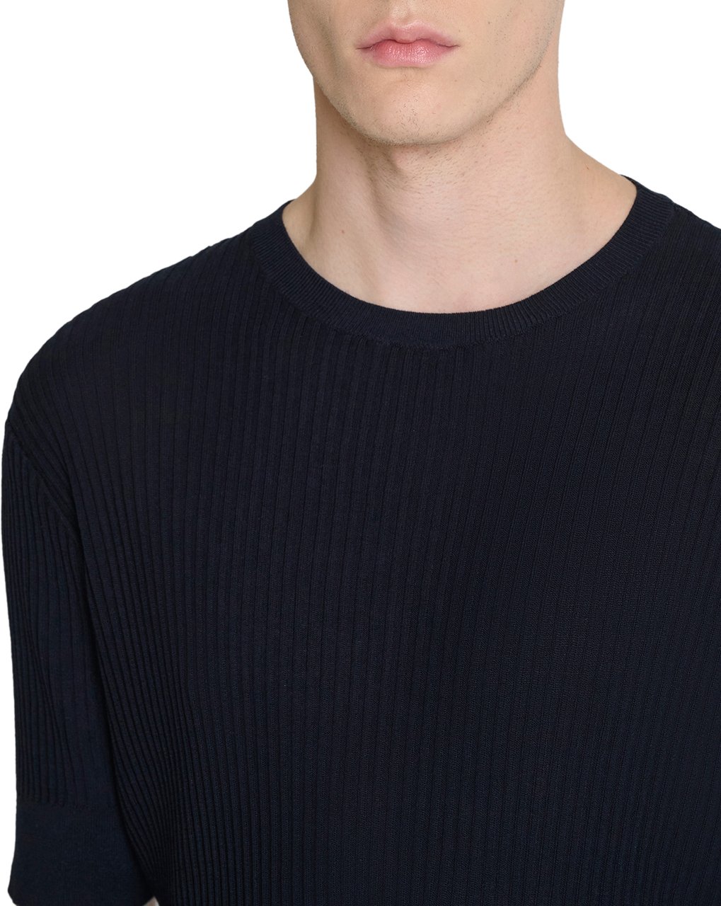 Antony Morato SWEATER ROUND COLLAR SHORT SLEEVES SLIM FIT Blauw