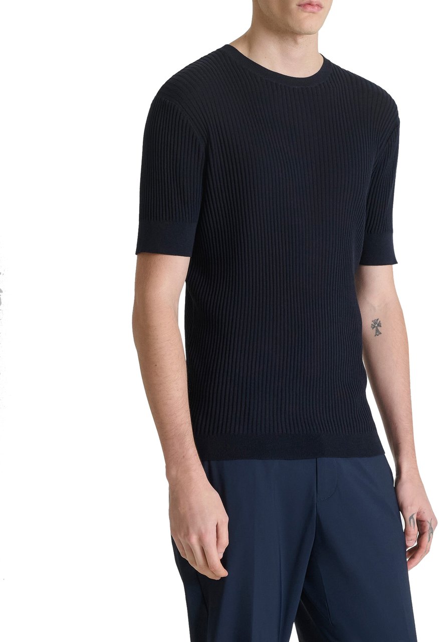 Antony Morato SWEATER ROUND COLLAR SHORT SLEEVES SLIM FIT Blauw