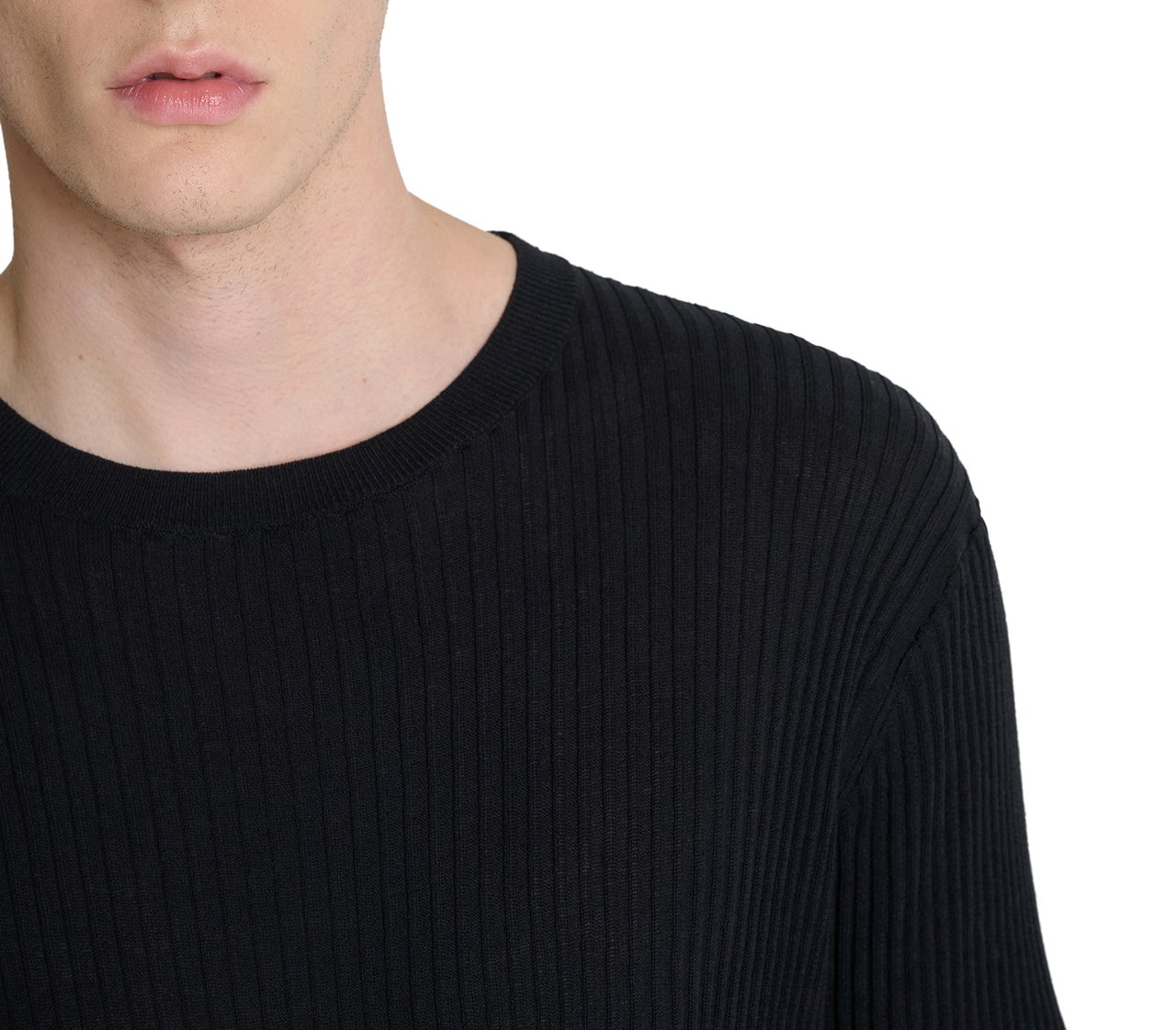Antony Morato SWEATER ROUND COLLAR SHORT SLEEVES SLIM FIT Zwart