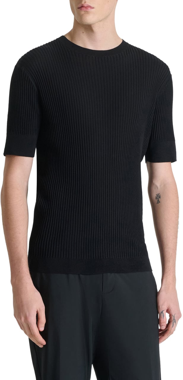 Antony Morato SWEATER ROUND COLLAR SHORT SLEEVES SLIM FIT Zwart
