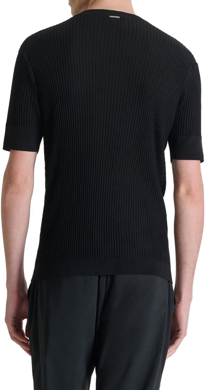 Antony Morato SWEATER ROUND COLLAR SHORT SLEEVES SLIM FIT Zwart
