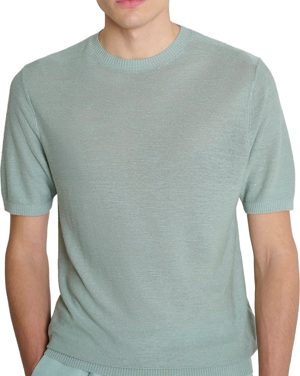Antony Morato SWEATER ROUND COLLAR SHORT SLEEVES REGULAR FIT SOFT YARN Blauw
