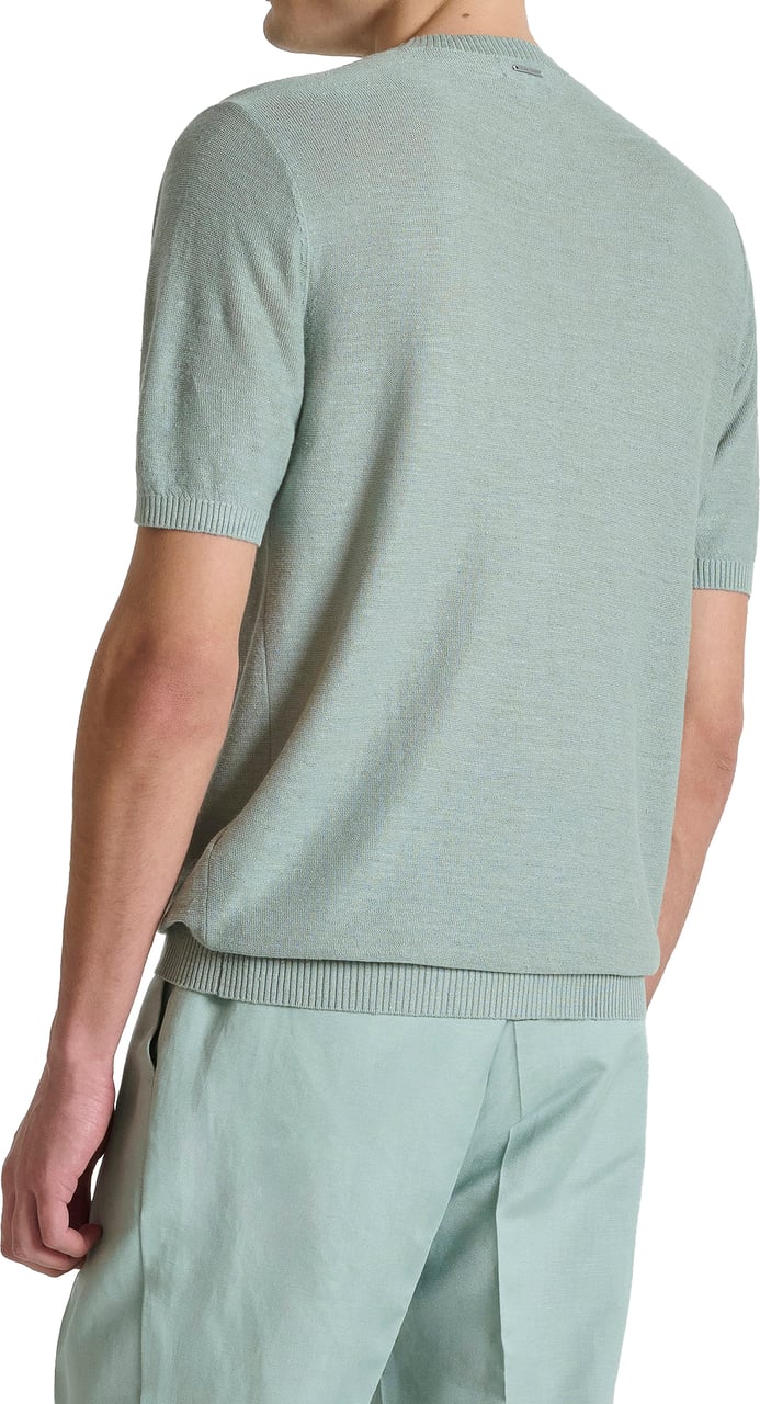 Antony Morato SWEATER ROUND COLLAR SHORT SLEEVES REGULAR FIT SOFT YARN Blauw
