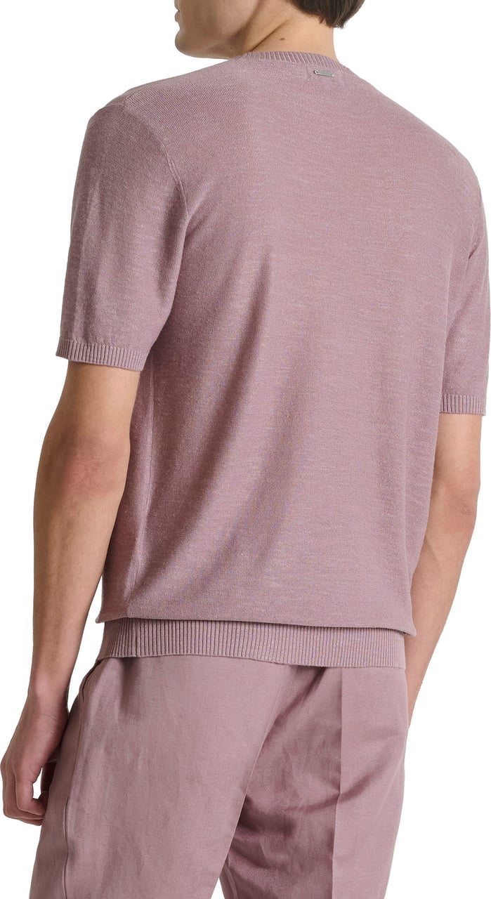 Antony Morato SWEATER ROUND COLLAR SHORT SLEEVES REGULAR FIT SOFT YARN Roze