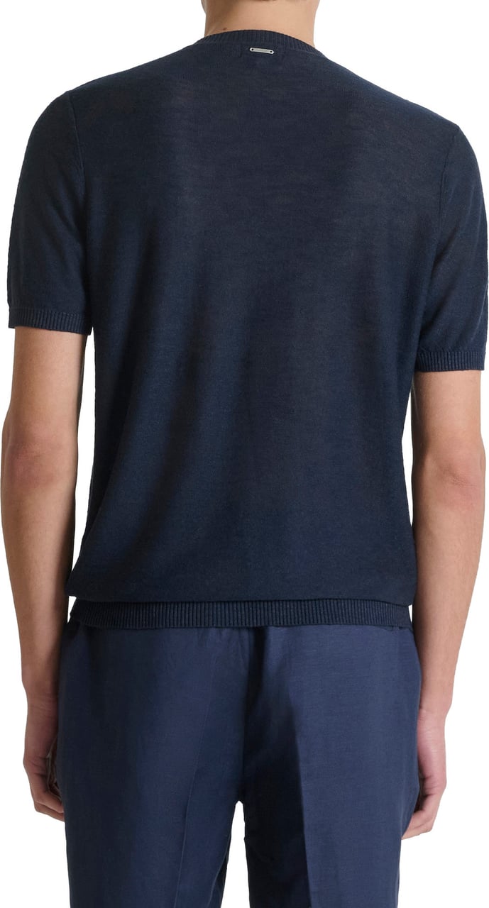 Antony Morato SWEATER ROUND COLLAR SHORT SLEEVES REGULAR FIT SOFT YARN Blauw