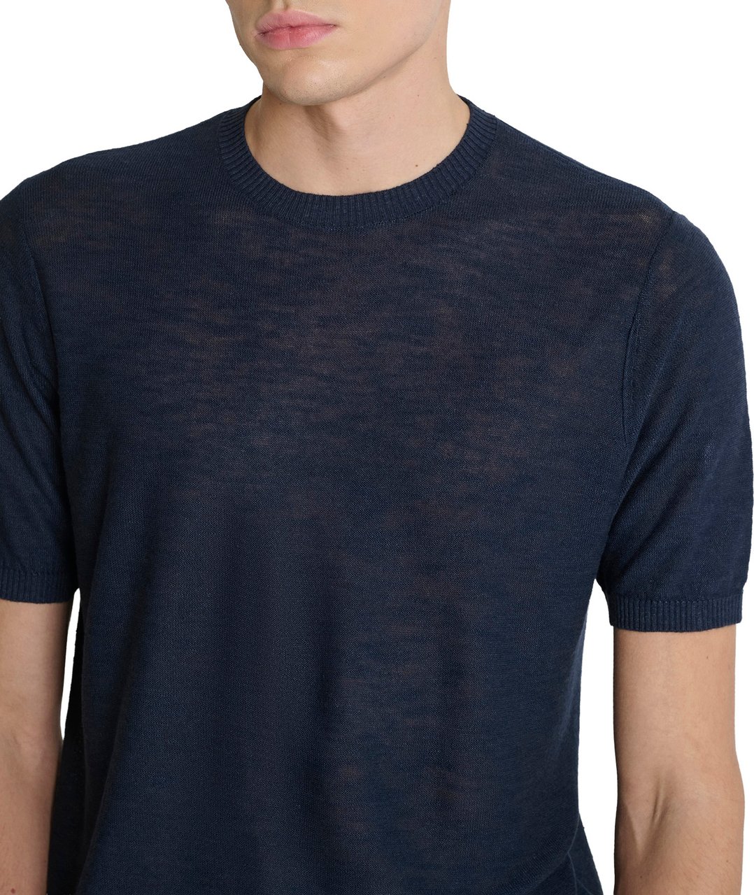 Antony Morato SWEATER ROUND COLLAR SHORT SLEEVES REGULAR FIT SOFT YARN Blauw