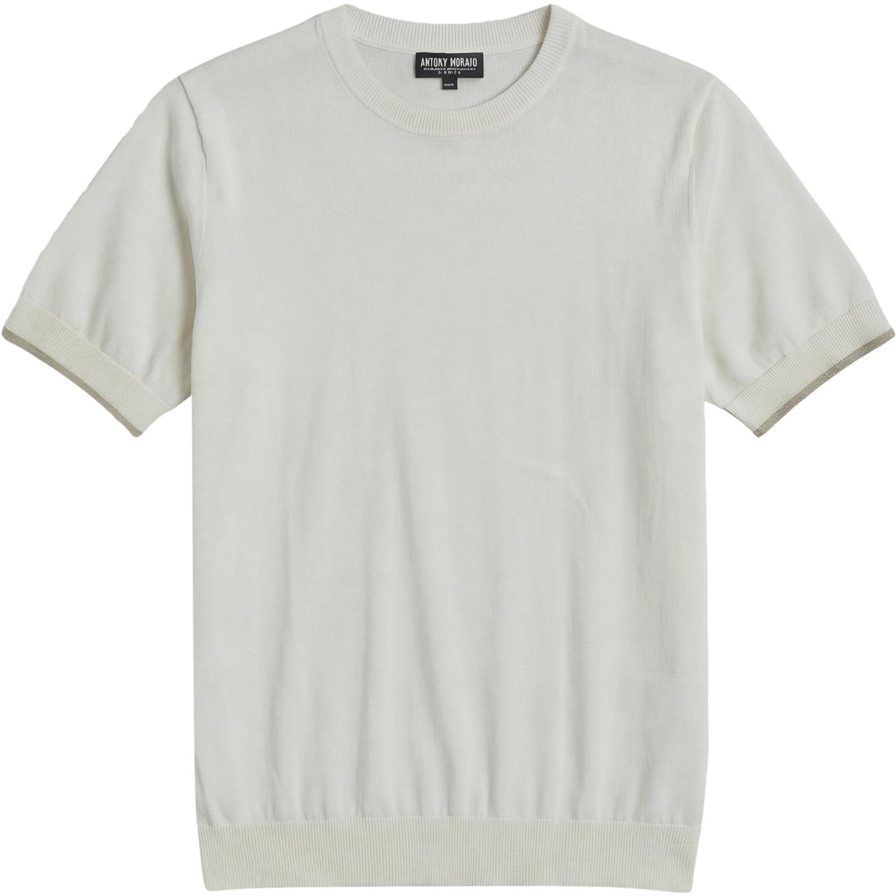 Antony Morato SWEATER ROUND COLLAR SHORT SLEEVES REGULAR FIT IN MERCERIZED COTTON SUPER FINE YARN Beige