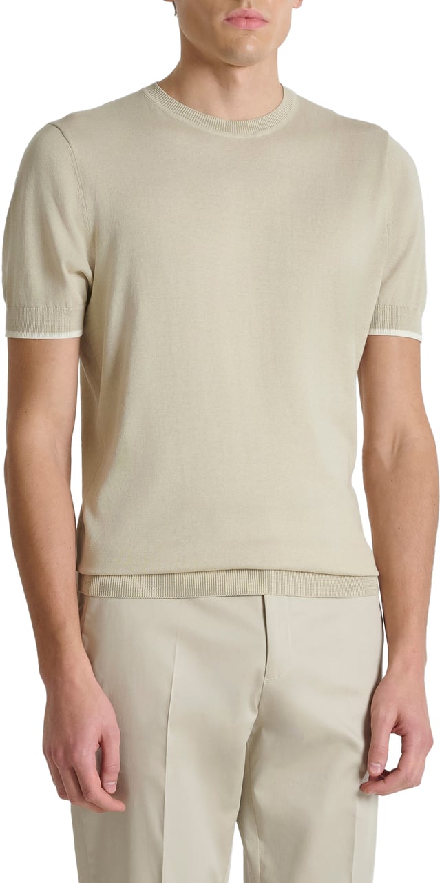 Antony Morato SWEATER ROUND COLLAR SHORT SLEEVES REGULAR FIT IN MERCERIZED COTTON SUPER FINE YARN Divers