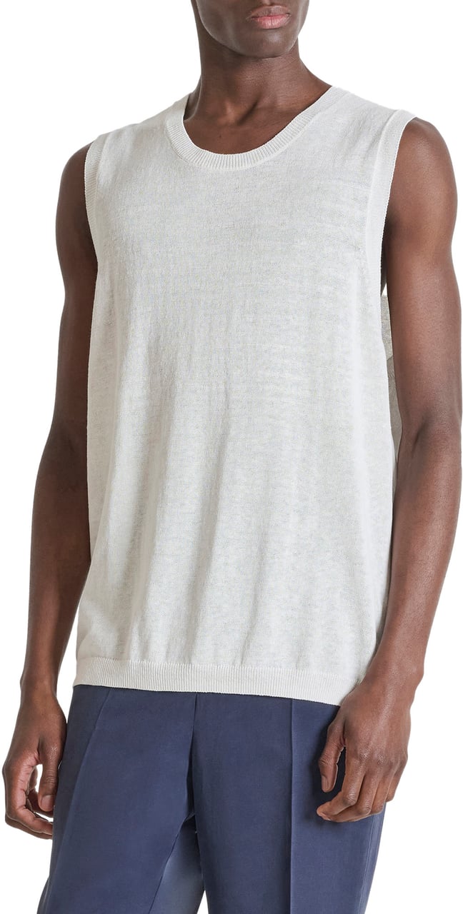 Antony Morato SWEATER SLEEVELESS RELAXED FIT SOFT YARN Beige