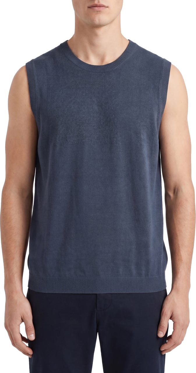 Antony Morato SWEATER SLEEVELESS RELAXED FIT SOFT YARN Blauw