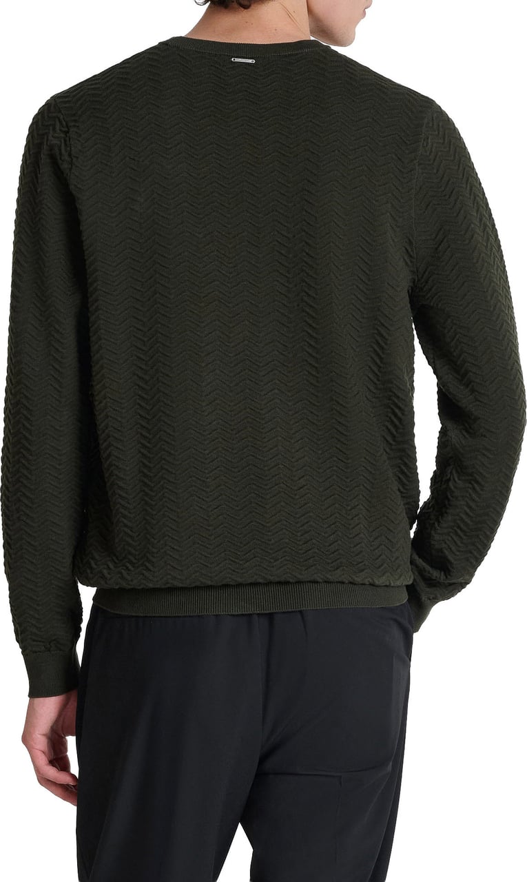 Antony Morato SWEATER ROUND COLLAR REGULAR FIT IN COTTON SOFT YARN Groen