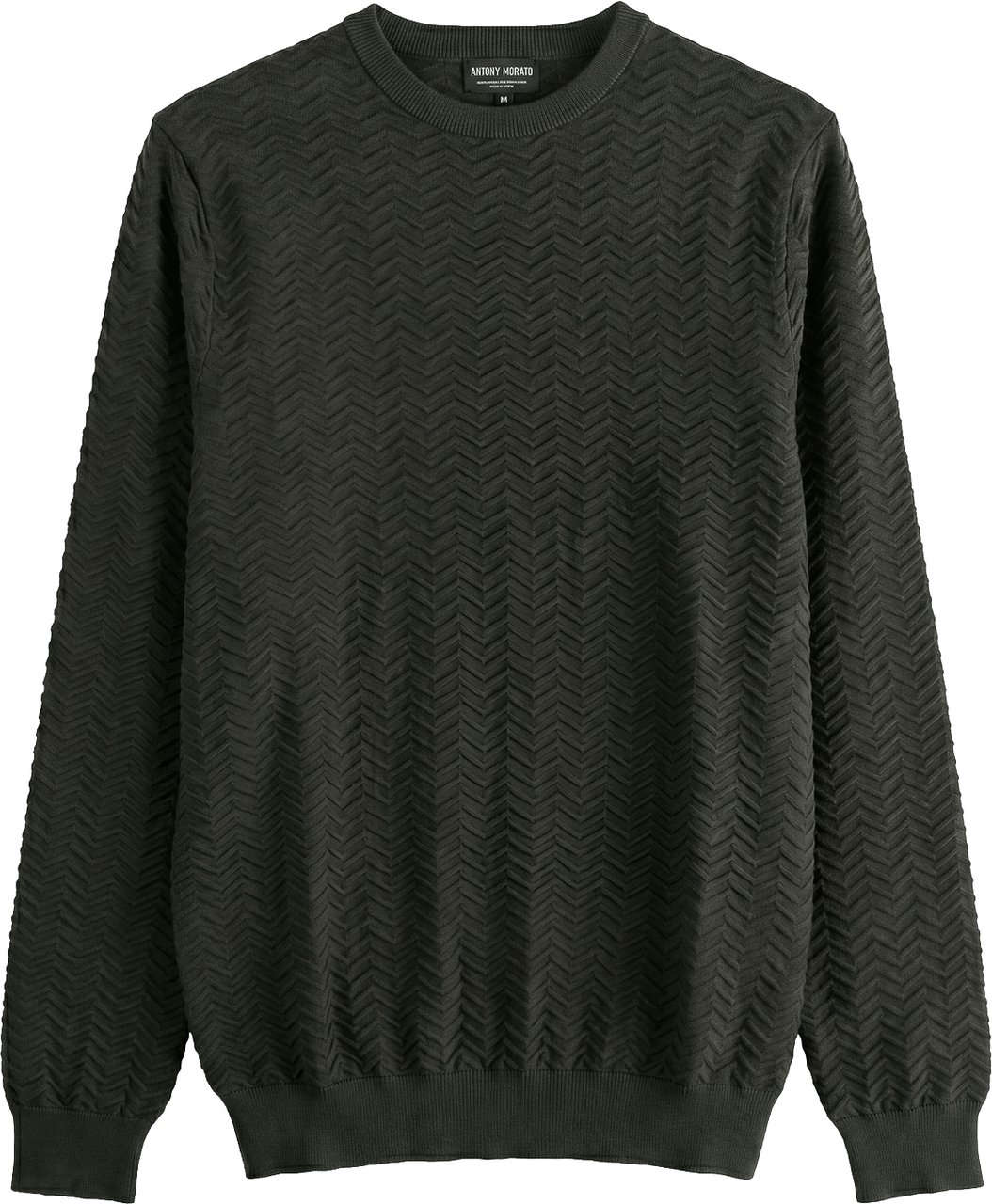 Antony Morato SWEATER ROUND COLLAR REGULAR FIT IN COTTON SOFT YARN Groen
