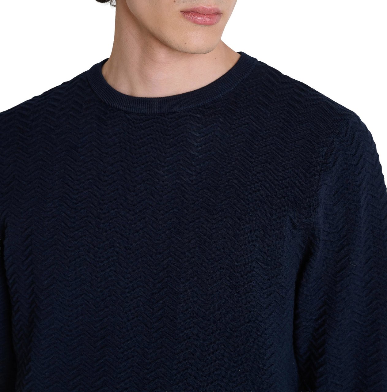 Antony Morato SWEATER ROUND COLLAR REGULAR FIT IN COTTON SOFT YARN Blauw