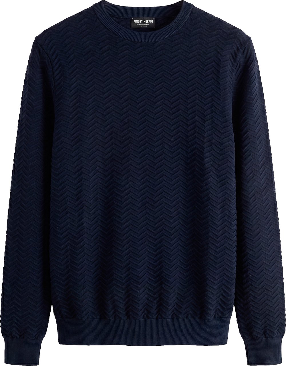 Antony Morato SWEATER ROUND COLLAR REGULAR FIT IN COTTON SOFT YARN Blauw
