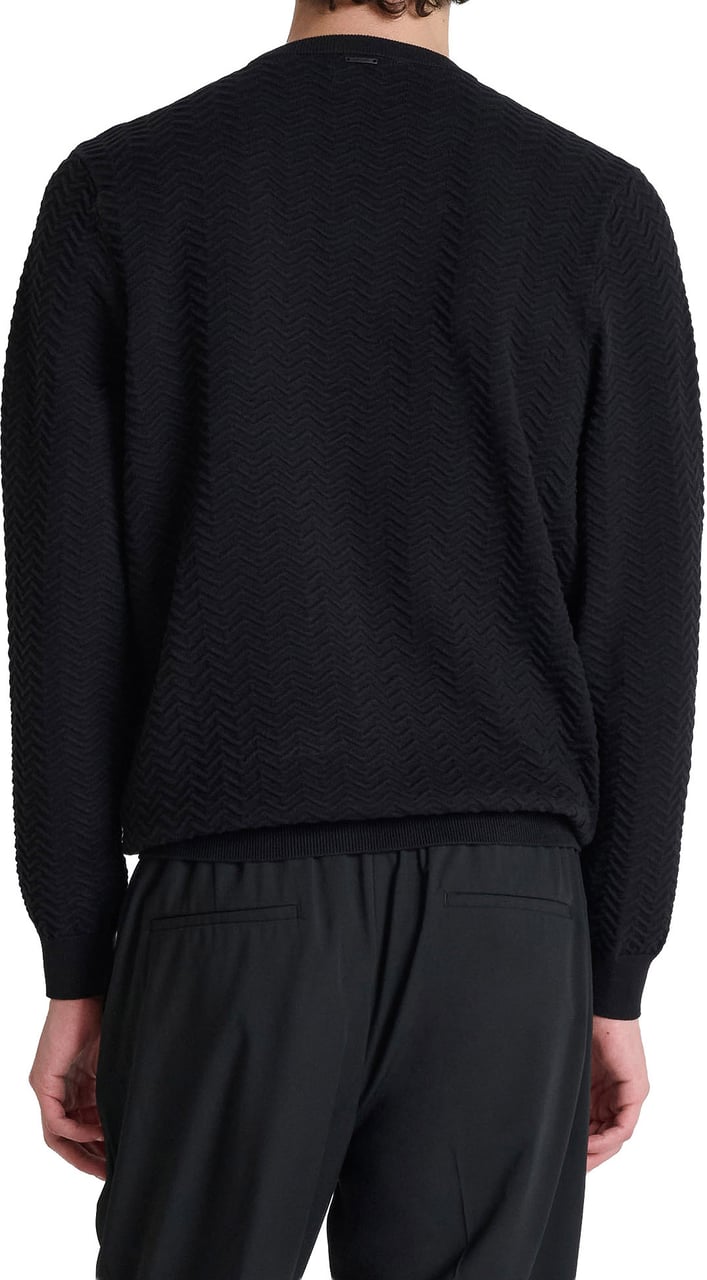 Antony Morato SWEATER ROUND COLLAR REGULAR FIT IN COTTON SOFT YARN Zwart
