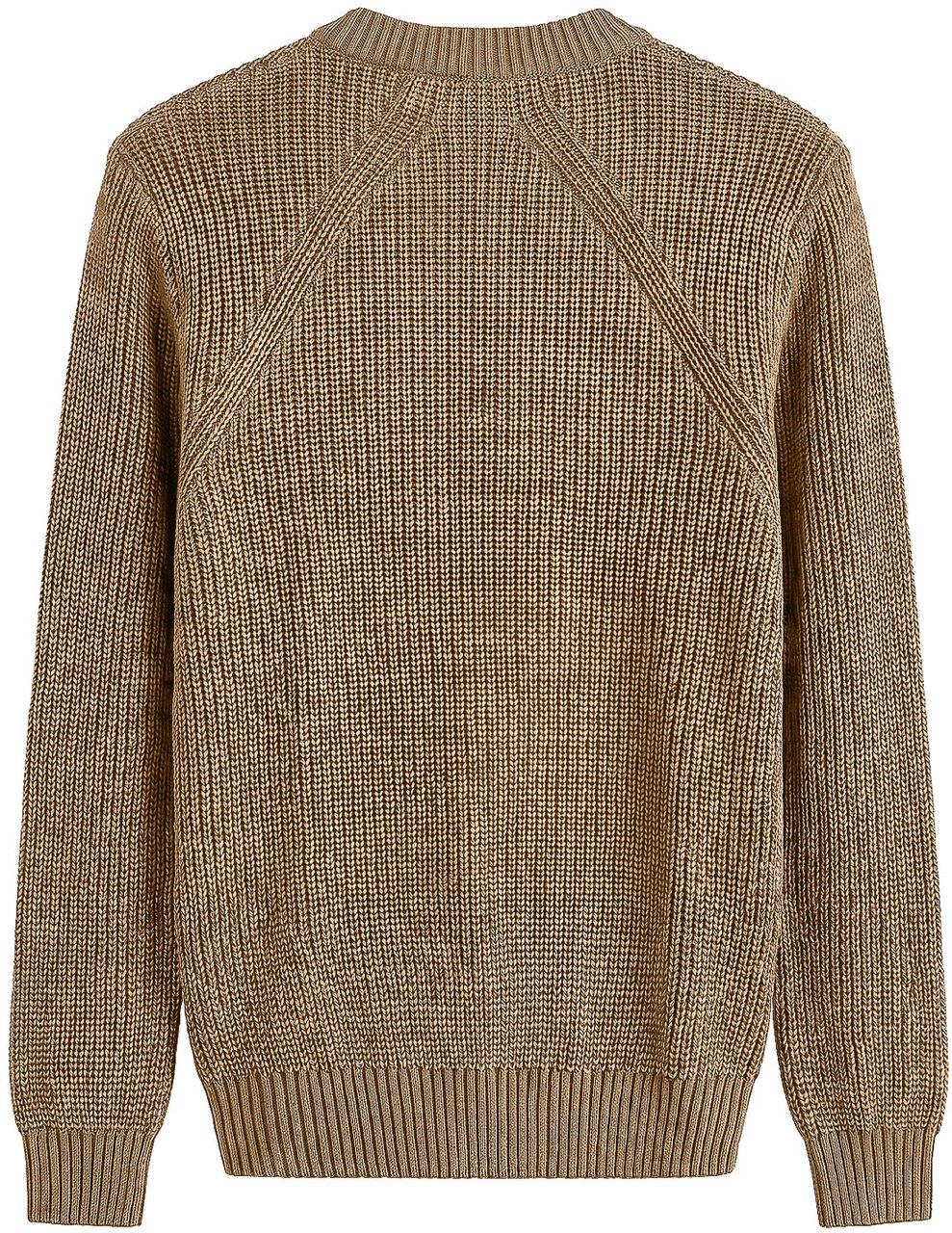 Antony Morato ROUND COLLAR SWEATER REGULAR FIT IN COTTON GARMENT DYE AND ACID WASH WITH METAL PLATE Beige