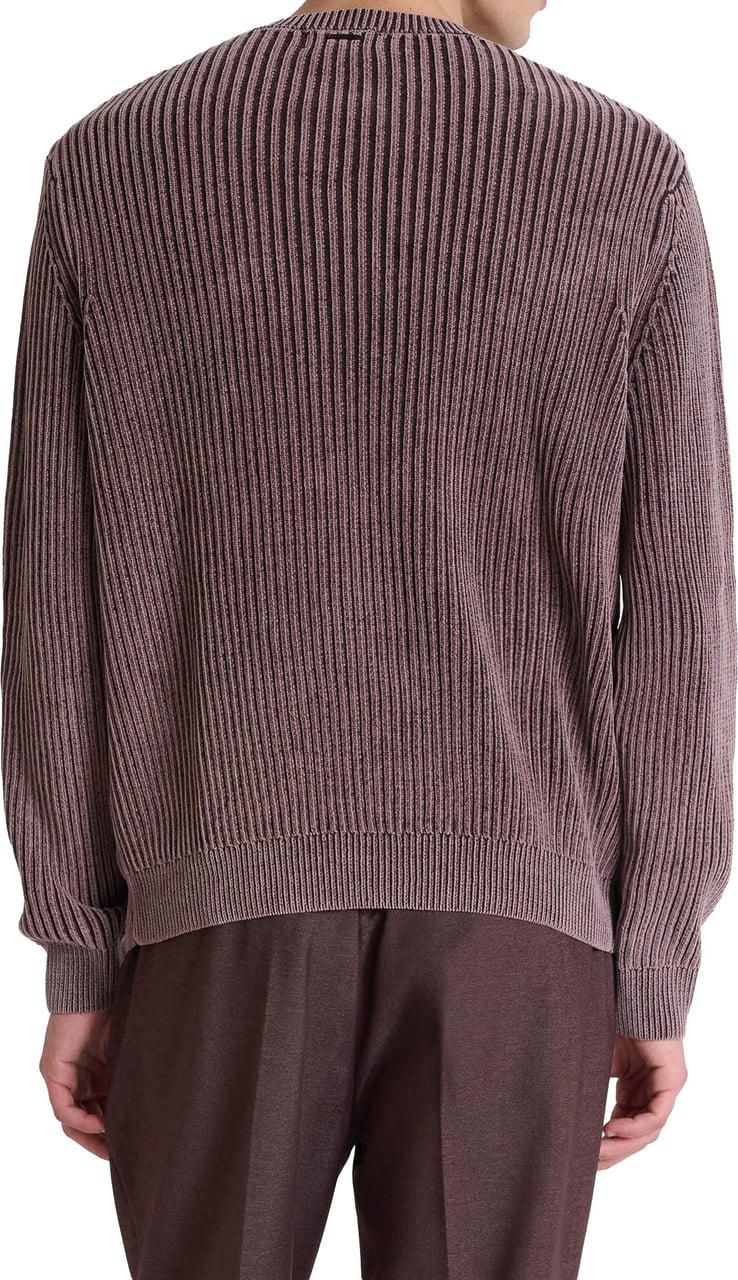 Antony Morato SWEATER ROUND COLLAR LONG SLEEVES REGULAR FIT IN COTTON CHENILLE ACID WASH Rood