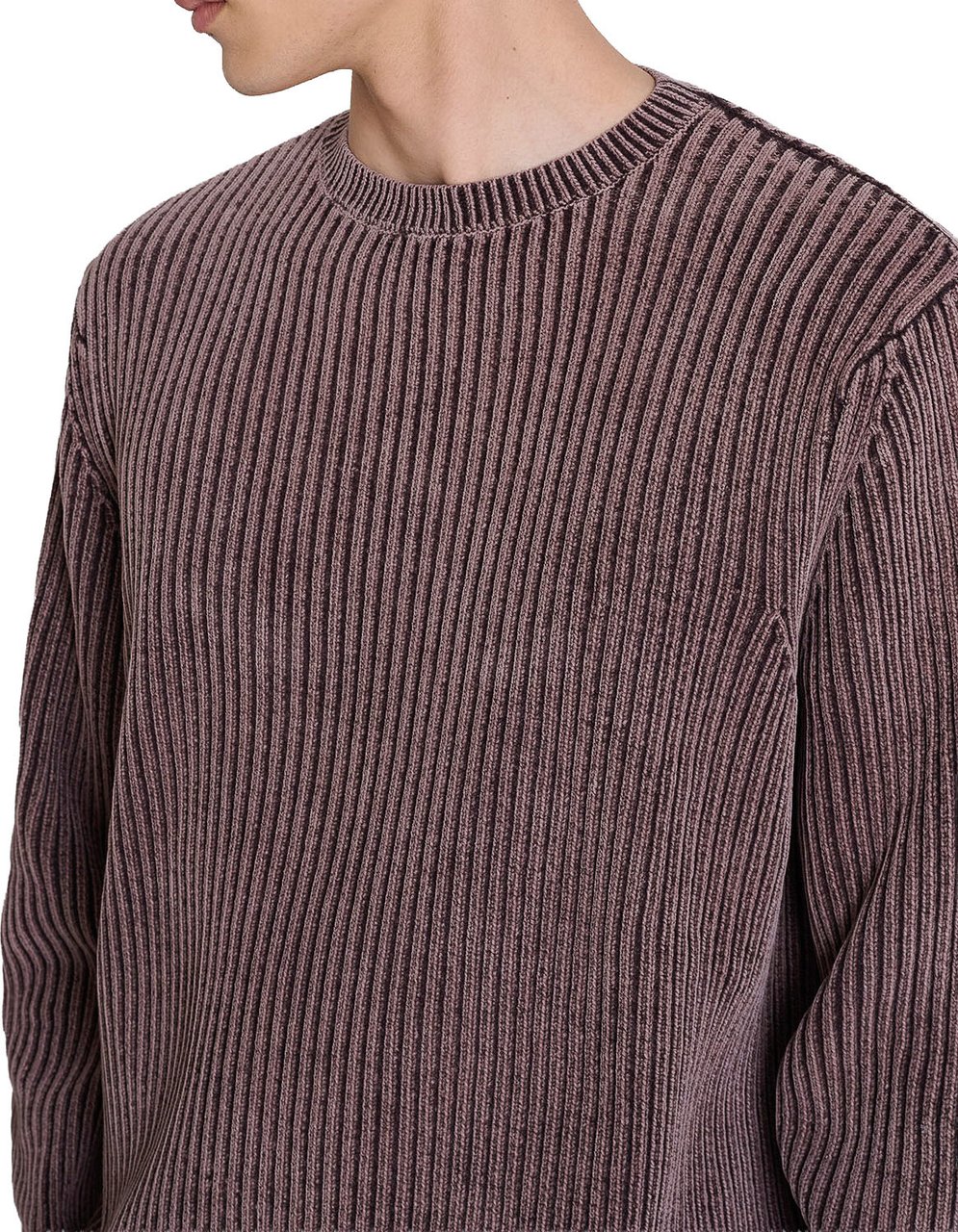 Antony Morato SWEATER ROUND COLLAR LONG SLEEVES REGULAR FIT IN COTTON CHENILLE ACID WASH Rood