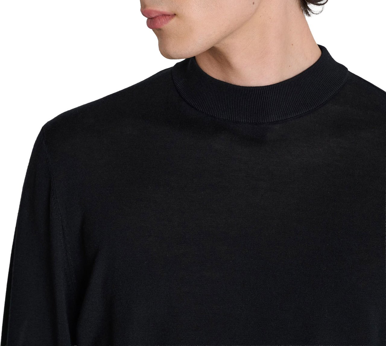 Antony Morato SWEATER HALF TURTLE COLLAR LONG SLEEVES REGULAR FIT IN WOOL BLEND YARN Zwart
