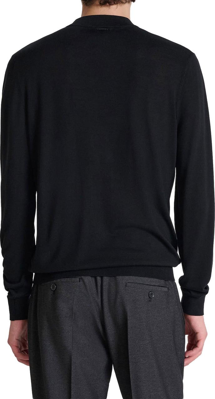 Antony Morato SWEATER HALF TURTLE COLLAR LONG SLEEVES REGULAR FIT IN WOOL BLEND YARN Zwart